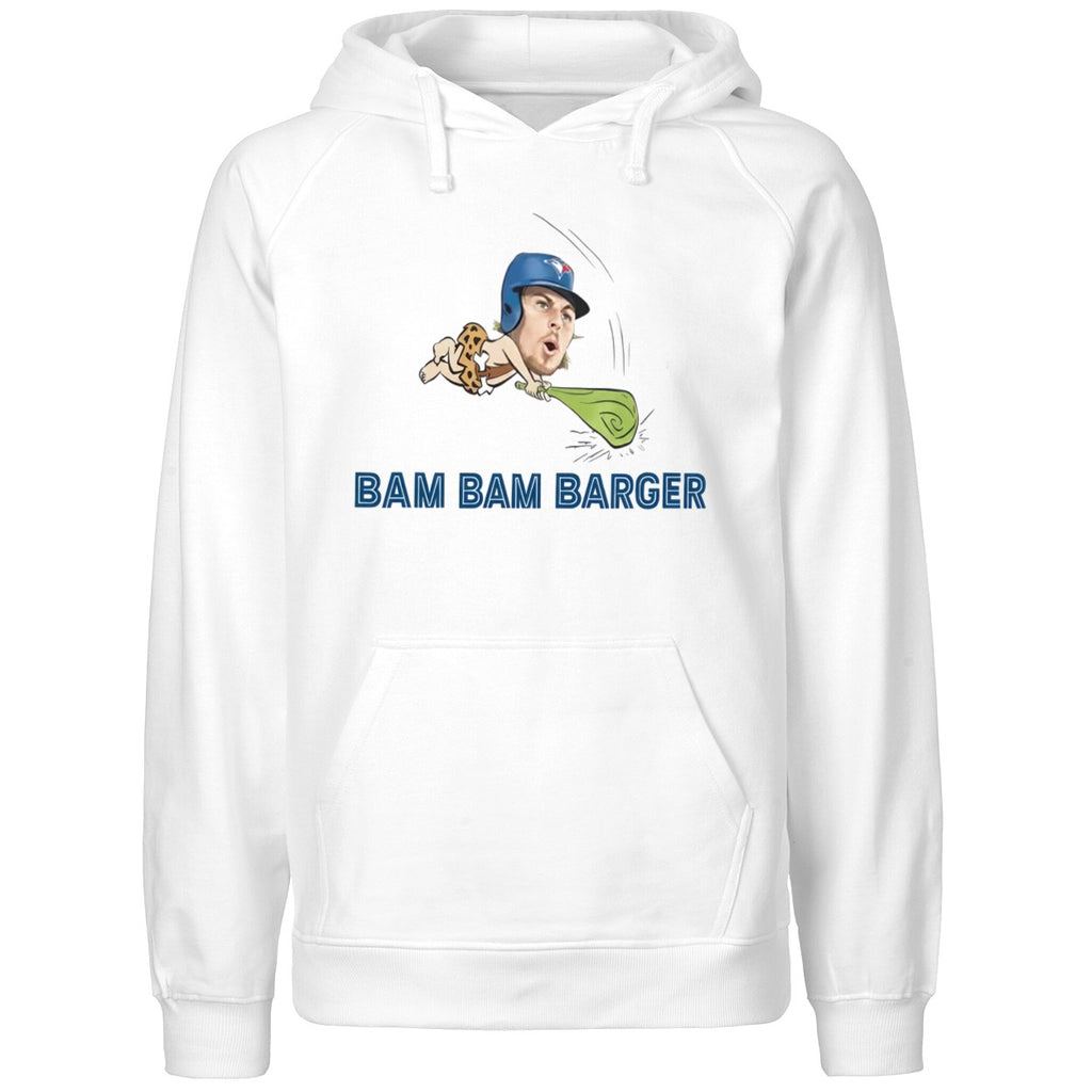 Davis Rocking A Bam Bam Barger Blue Jays Shirt