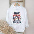 Day Drunk For America Eagle Sunglasses American Flag Patriotic T Shirt