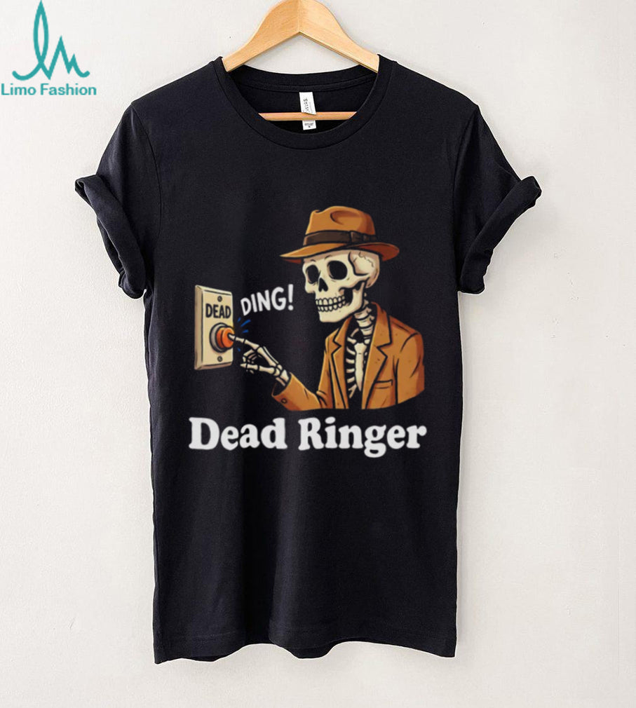 Dead Ringer Skeleton Pun Vintage Noir Detective T Shirt