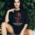 Defending Freedom For 250 Years 1776 2026 American Flag Skull T shirt