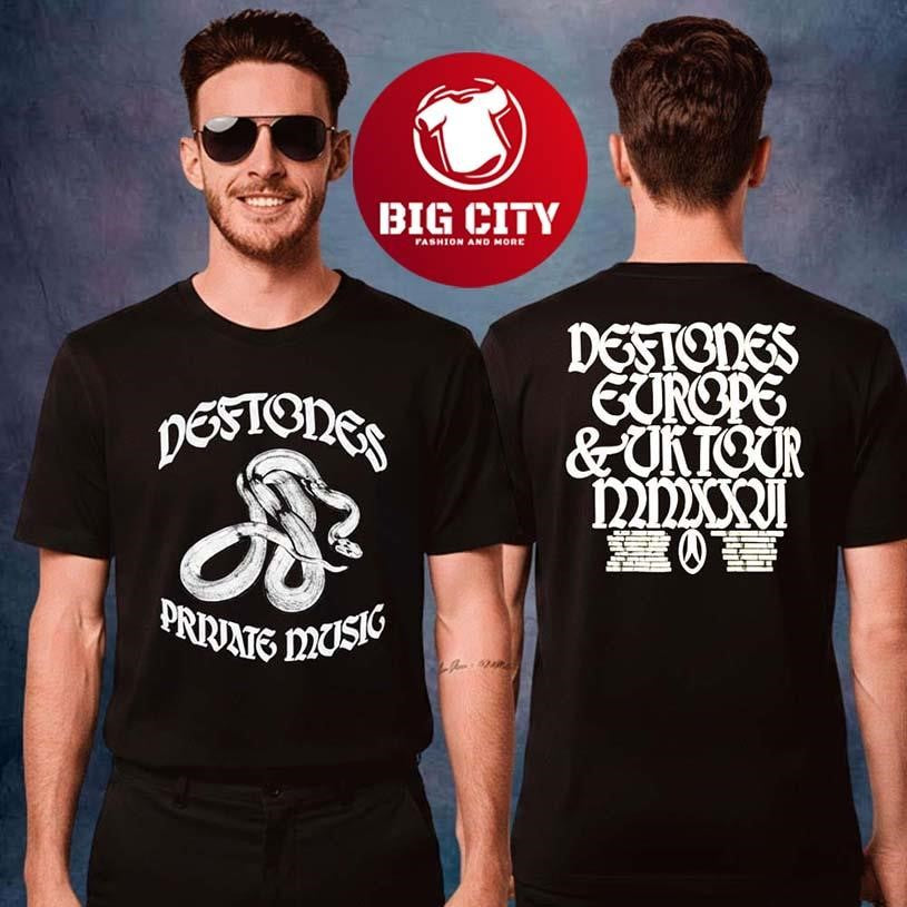Deftones EU UK Tour 2026 Private Music Logo Time Dates Two Sided Shirt