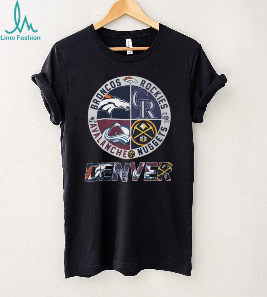 Denver Four Major Sports Teams Circular Crest Logo T Shirt