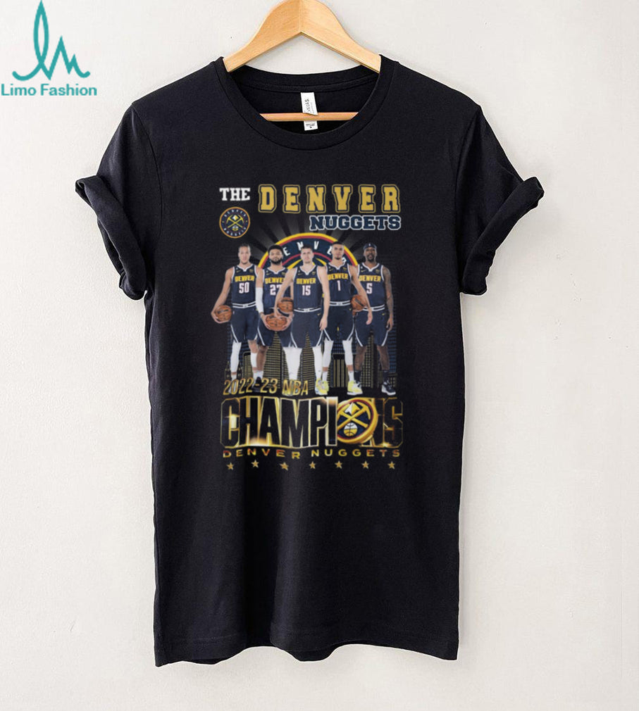 Denver Nuggets 2022 23 NBA Champions Starting Five Commemorative T Shirt