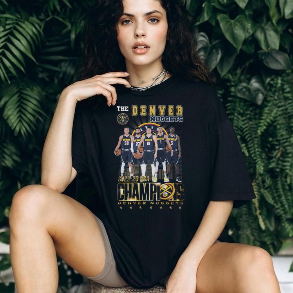 Denver Nuggets 2022 23 NBA Champions Starting Five Commemorative T Shirt