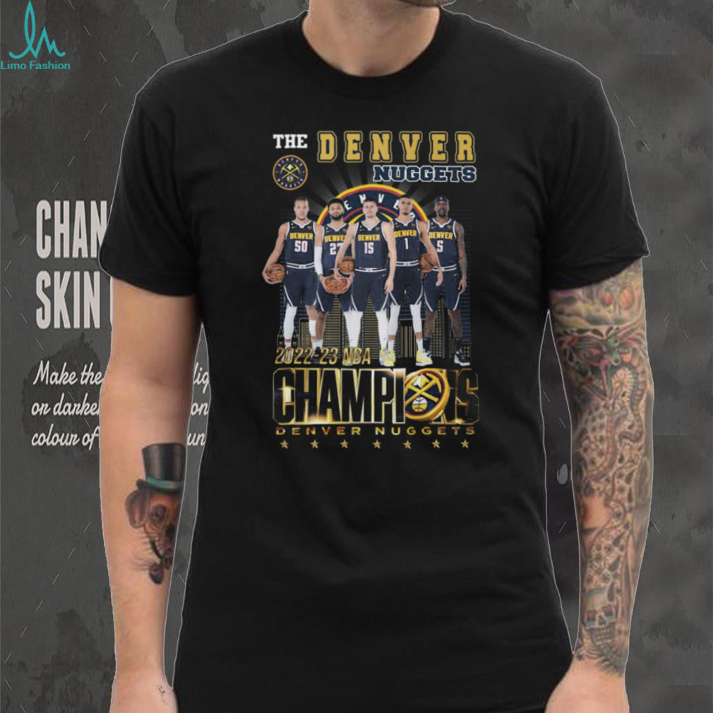 Denver Nuggets 2022 23 NBA Champions Starting Five Commemorative T Shirt