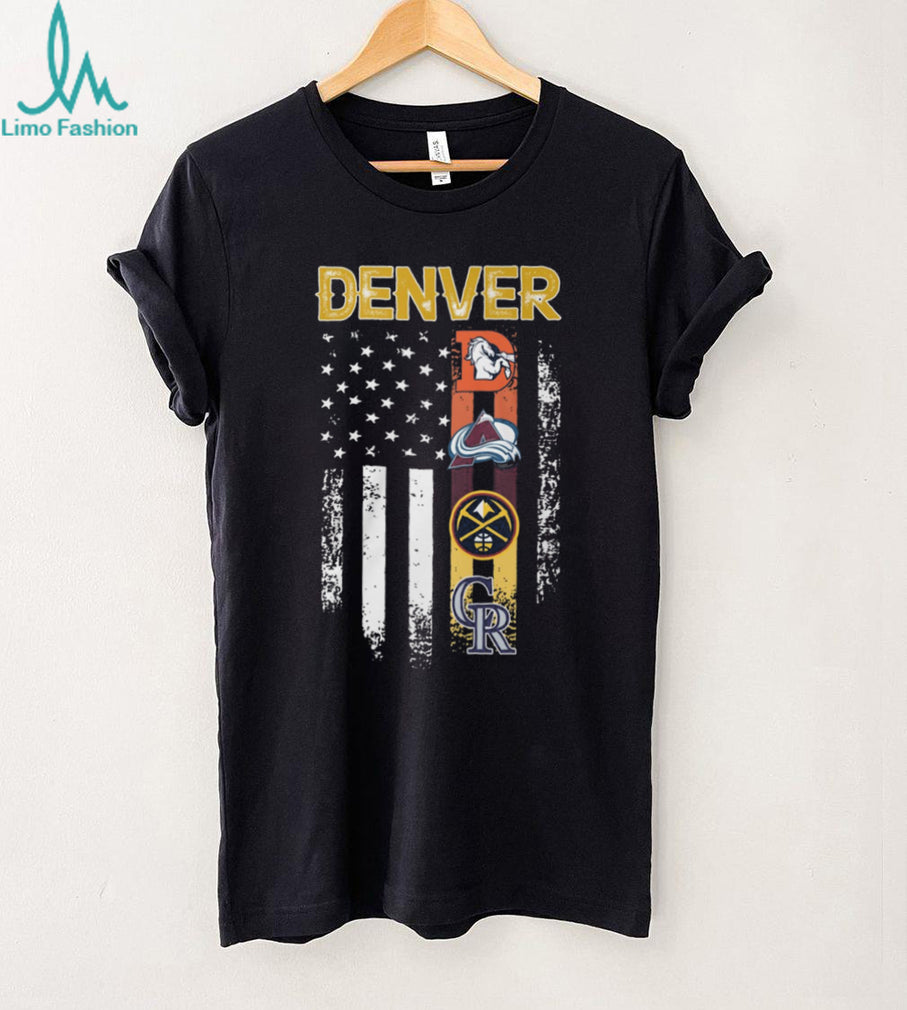 Denver Sports Teams American Flag Distressed T Shirt