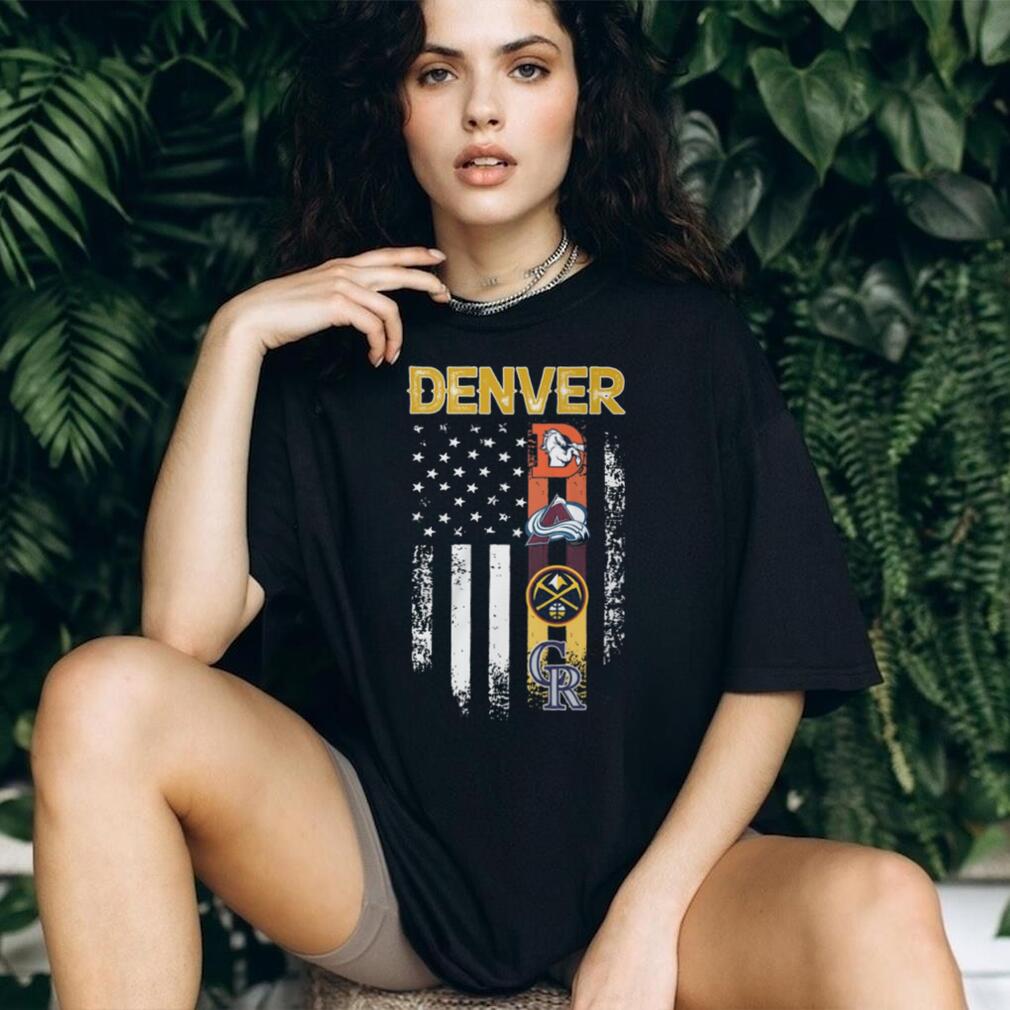 Denver Sports Teams American Flag Distressed T Shirt