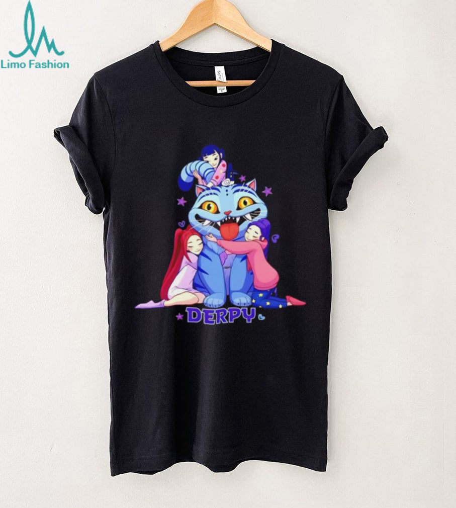 Derpy Cat Anime Girls Hugging Kawaii Graphic T Shirt