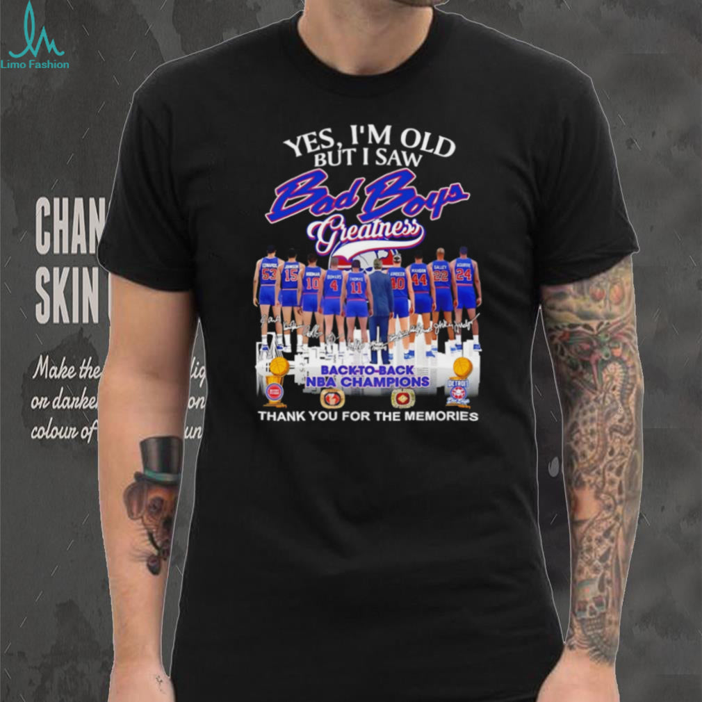 Detroit Bad Boys Greatness Back to Back NBA Champions Tribute T Shirt