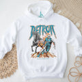 Detroit Dead Threads Basketball Skeleton Horse Vintage Graphic T Shirt