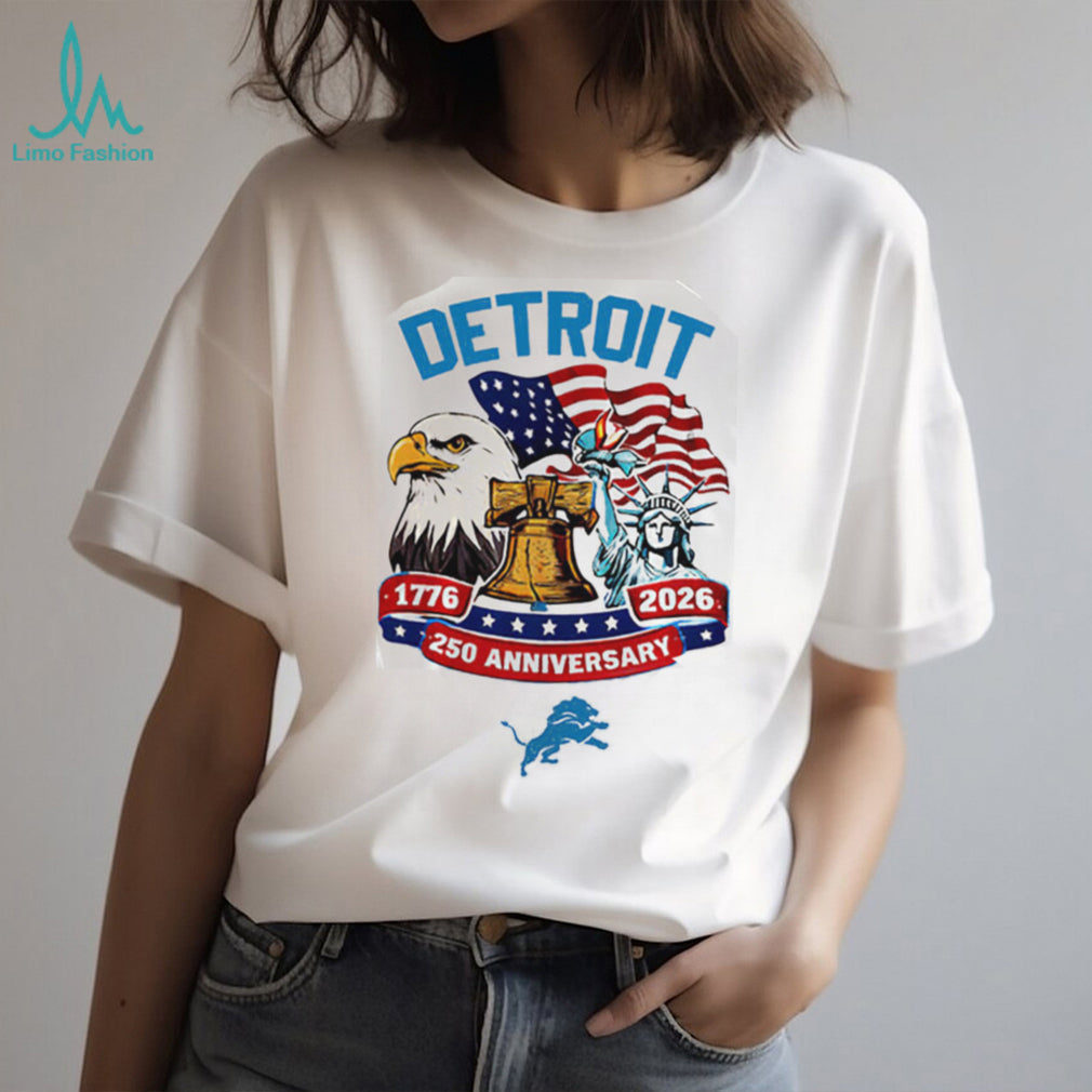 Detroit Lions 250th Anniversary 1776 2026 Personalized Patriotic Custom Jersey T Shirt