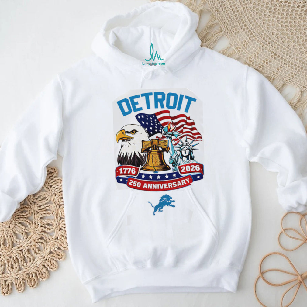 Detroit Lions 250th Anniversary 1776 2026 Personalized Patriotic Custom Jersey T Shirt