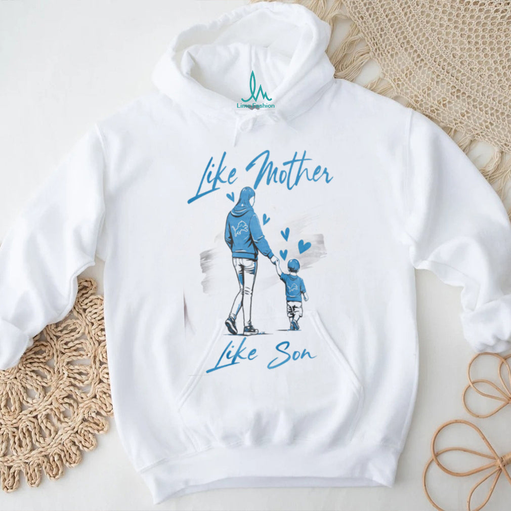 Detroit Lions Mom Life Football T Shirt, Like Mother Like Son Lions Blue Fan T Shirt