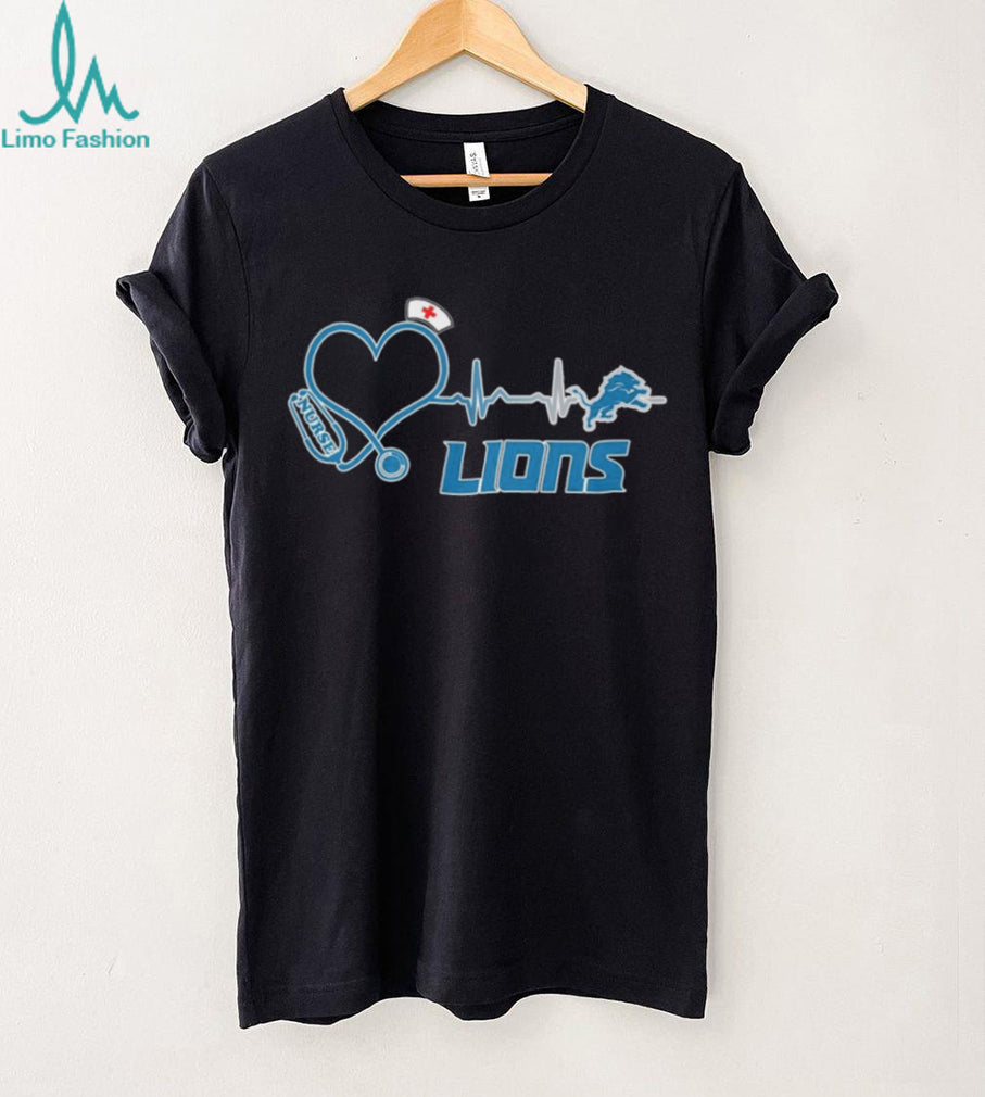 Detroit Lions Nurse Heartbeat Stethoscope T Shirt