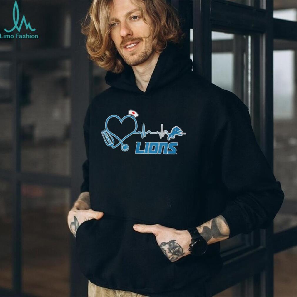 Detroit Lions Nurse Heartbeat Stethoscope T Shirt