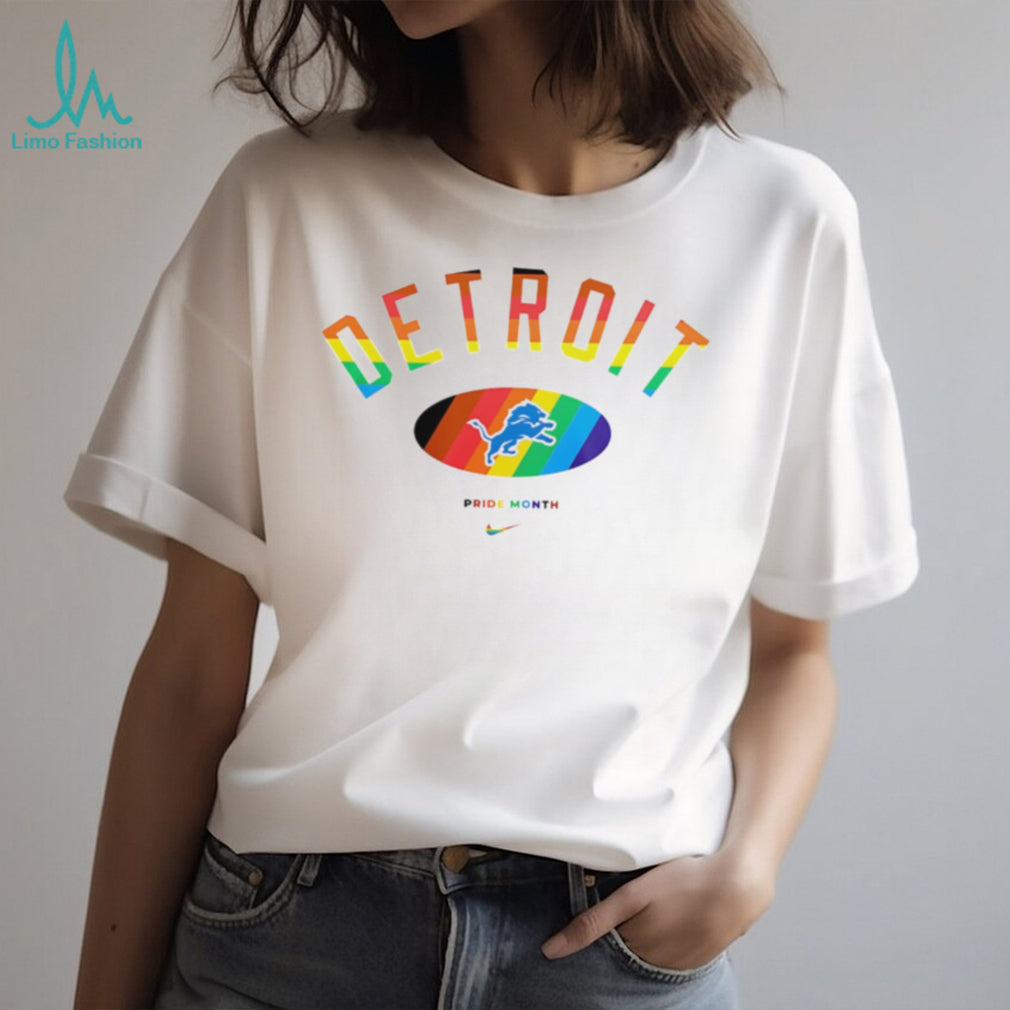 Detroit Lions Pride Month Rainbow logo shirt