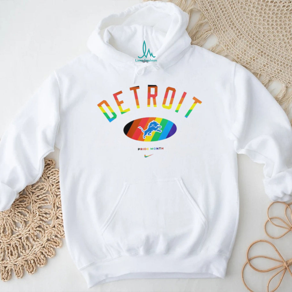 Detroit Lions Pride Month Rainbow logo shirt
