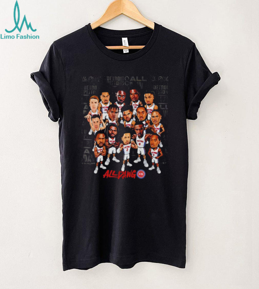 Detroit Pistons All Dawg Team Roster Retro Basketball Fans Men Women Vintage T Shirt