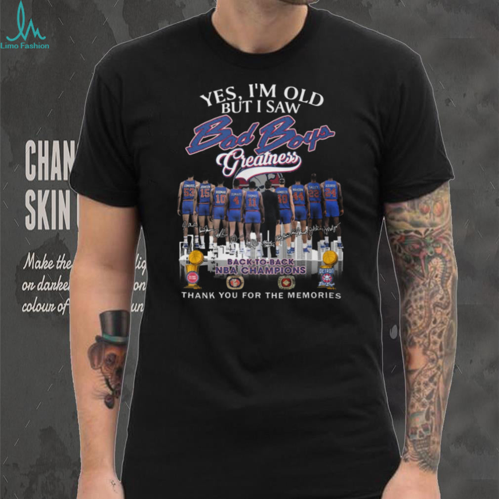 Detroit Pistons “Bad Boys Greatness” Back to Back NBA Champions Memories T Shirt