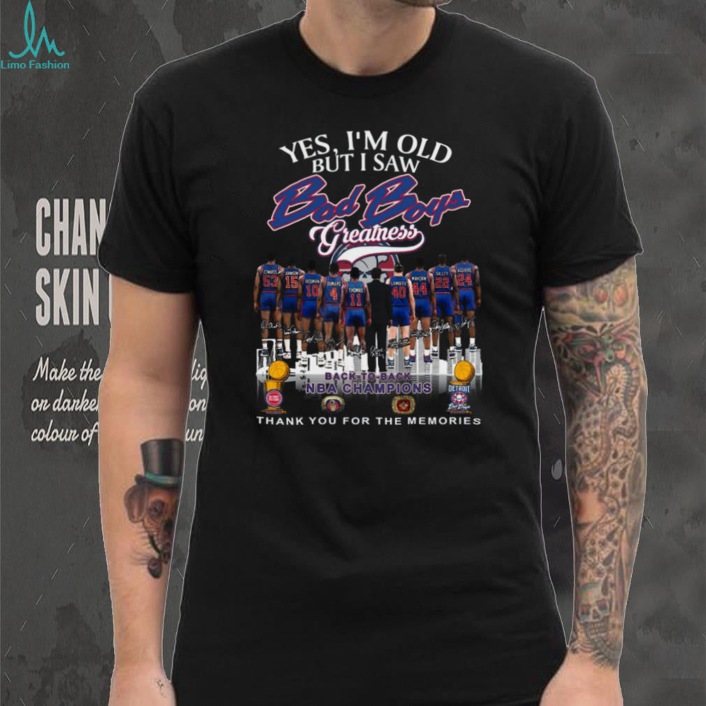 Detroit Pistons Bad Boys Greatness Back to Back NBA Champions Signatures T Shirt