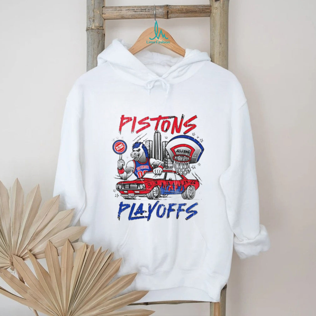 Detroit Pistons Mascot Hooper Muscle Car Playoffs Streetwear T Shirt