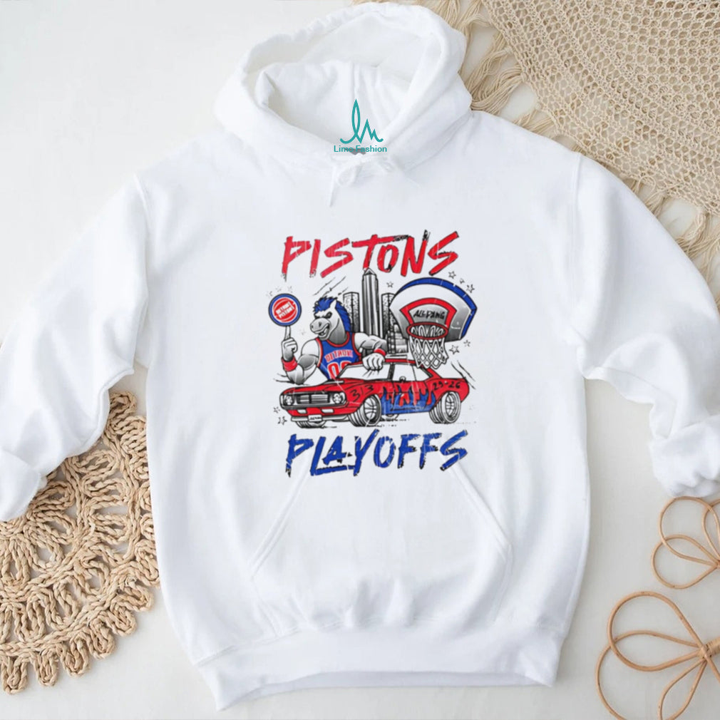 Detroit Pistons Mascot Hooper Muscle Car Playoffs Streetwear T Shirt