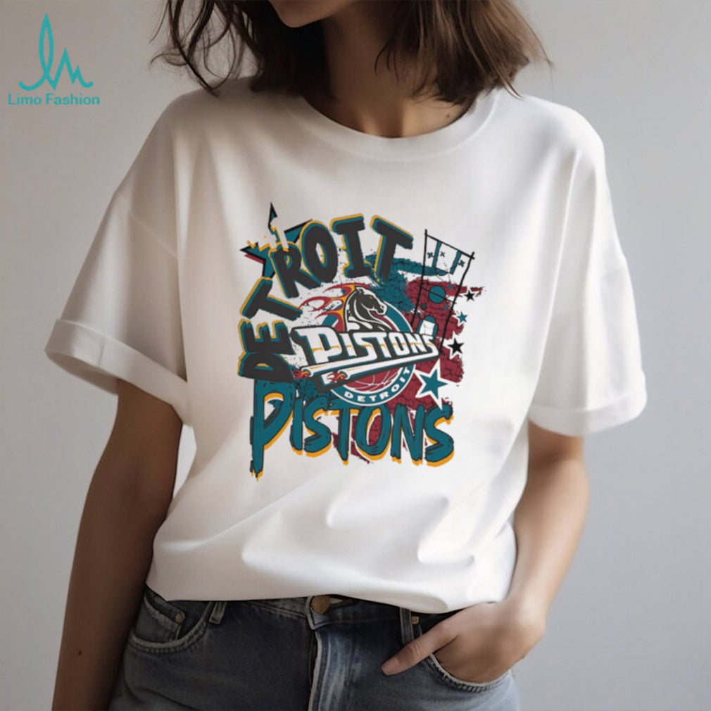 Detroit Pistons Vintage Horse Head Logo Distressed Graphic T Shirt