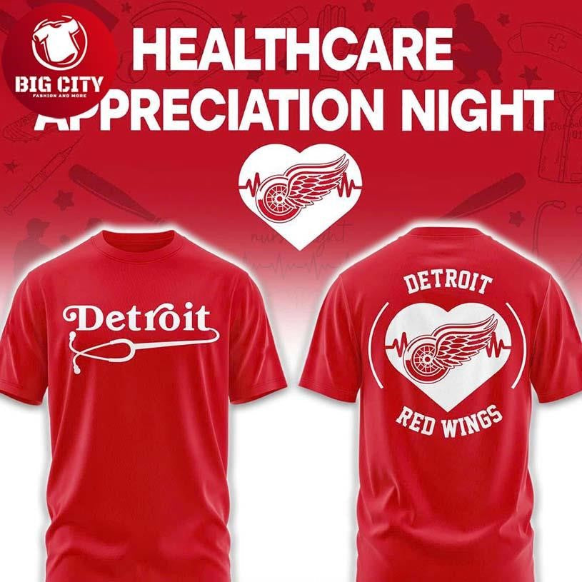 Detroit Red Wings Healthcare Appreciation x NHL 2026 Night Two Sided Shirt
