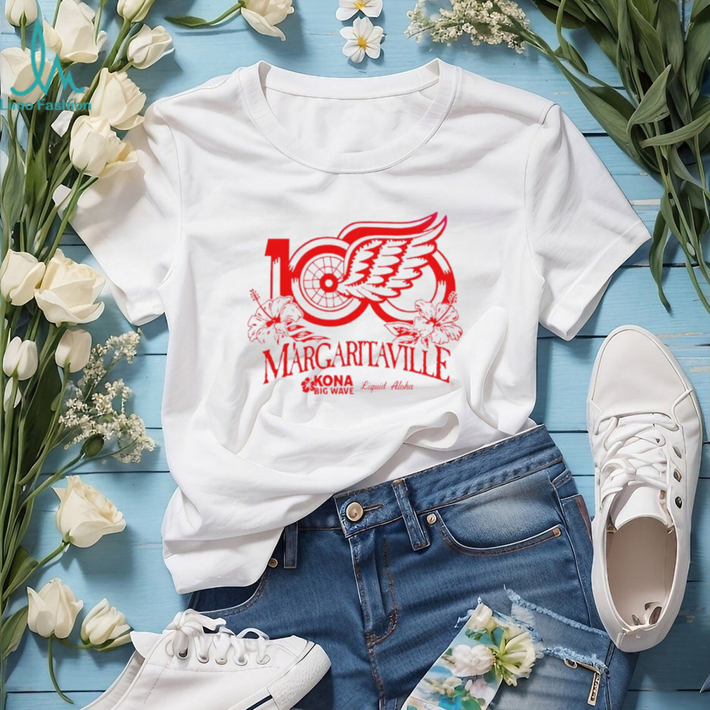 Detroit Red Wings x Margaritaville Kona Big Wave Liquid Aloha Shirt