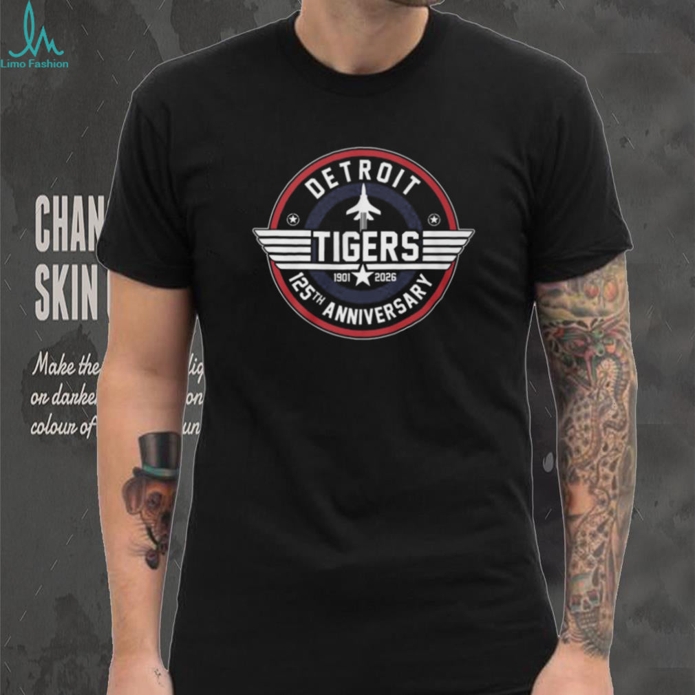 Detroit Tigers 125th Anniversary 1901 2026 Fighter Jet Style Logo T Shirt
