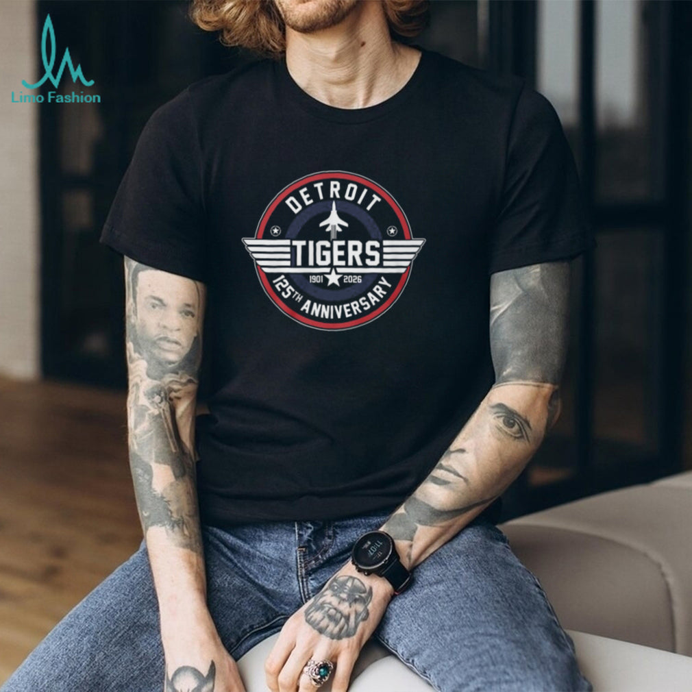 Detroit Tigers 125th Anniversary 1901 2026 Fighter Jet Style Logo T Shirt