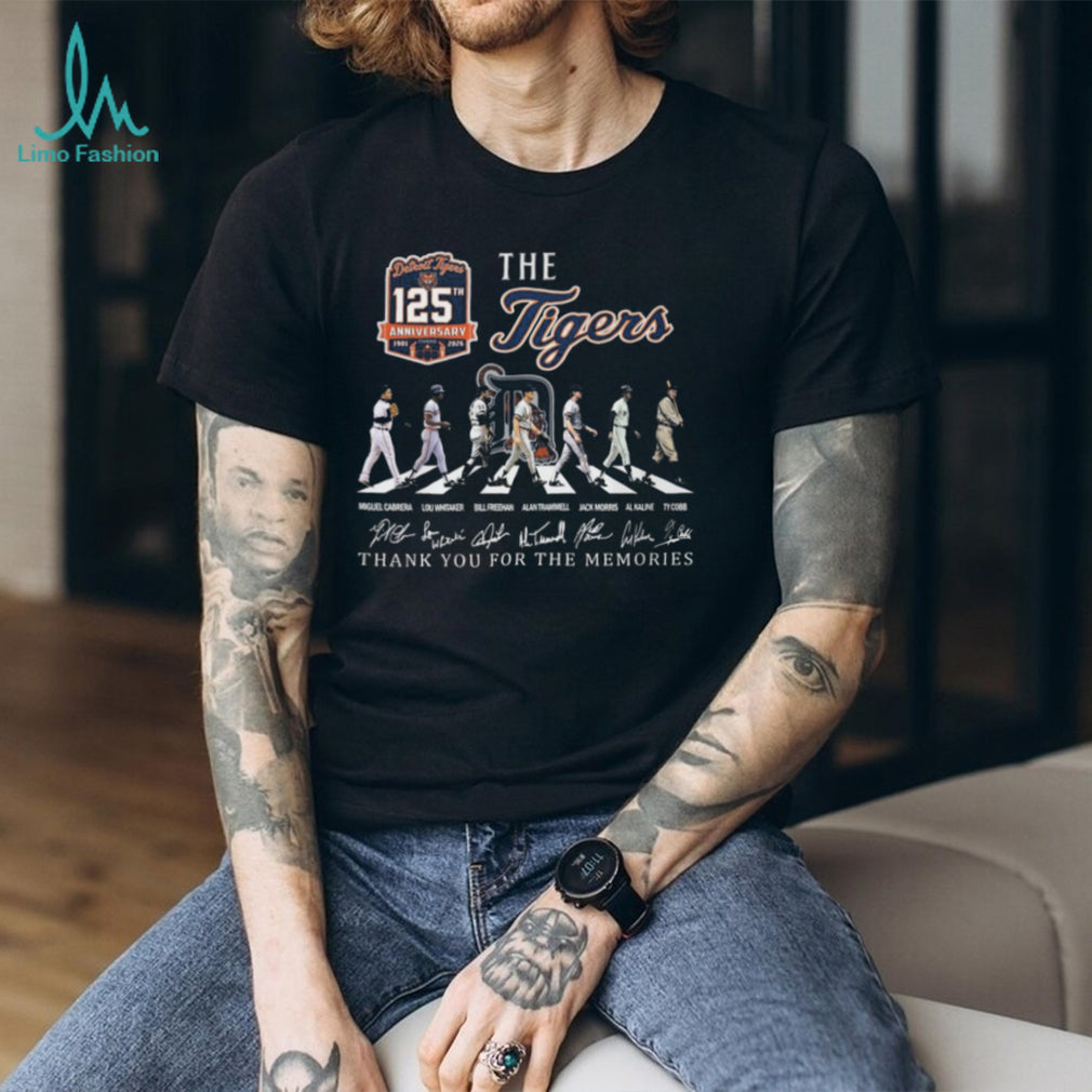 Detroit Tigers 125th Anniversary 1901 2026 Legends Abbey Road Signatures T Shirt