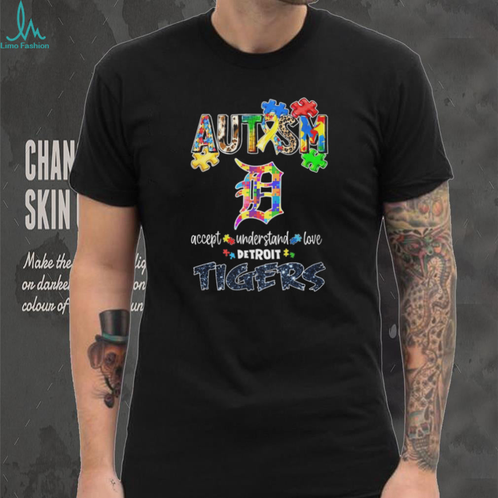 Detroit Tigers Autism Awareness Accept Understand Love Baseball T Shirt