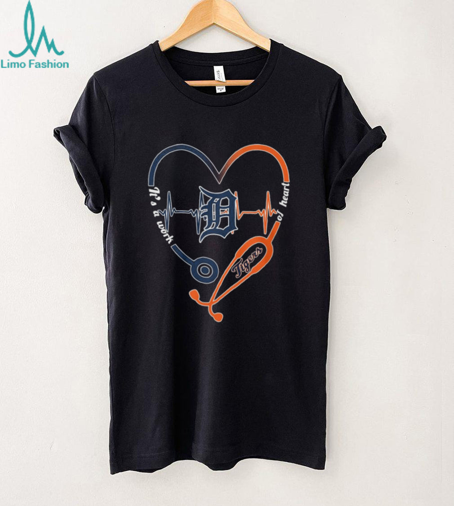 Detroit Tigers Baseball Nurse Stethoscope Heart Beat T Shirt