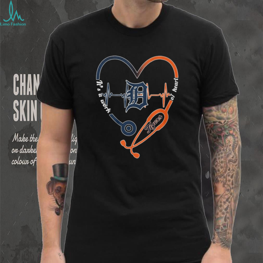 Detroit Tigers Baseball Nurse Stethoscope Heart Beat T Shirt