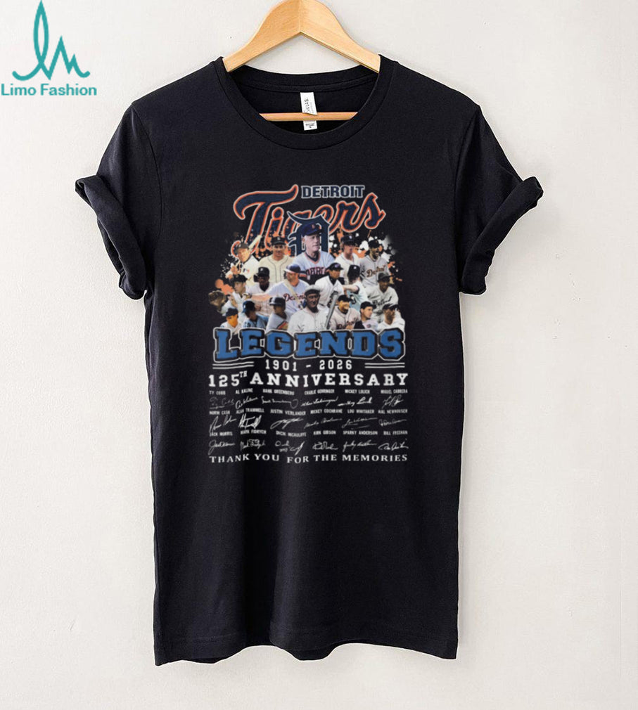 Detroit Tigers Legends 125th Anniversary 1901 2026 Signatures History T Shirt
