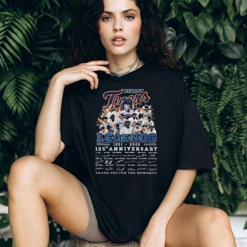 Detroit Tigers Legends 125th Anniversary 1901 2026 Signatures History T Shirt