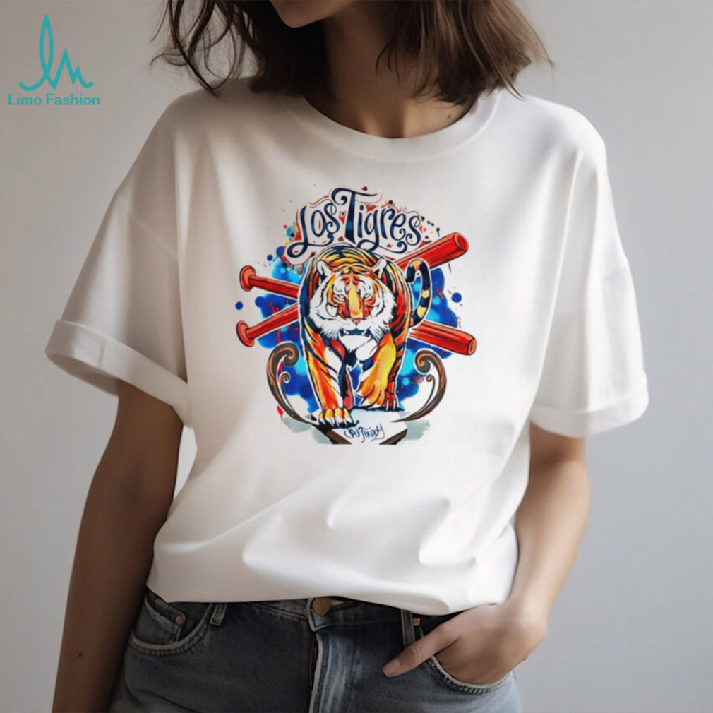 Detroit Tigers Los Tigres Hispanic Heritage Baseball Graphic T Shirt
