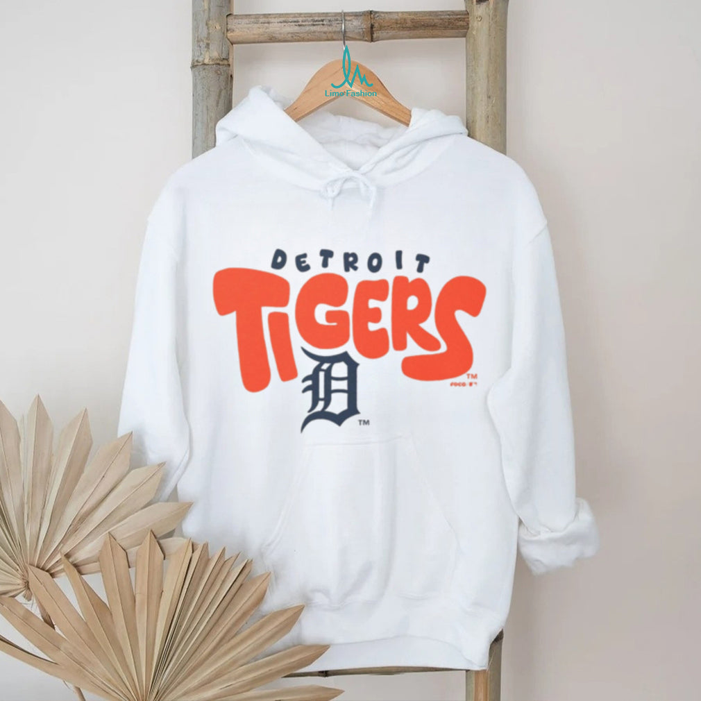 Detroit Tigers Retro Bubble Font Oatmeal Heather T shirt