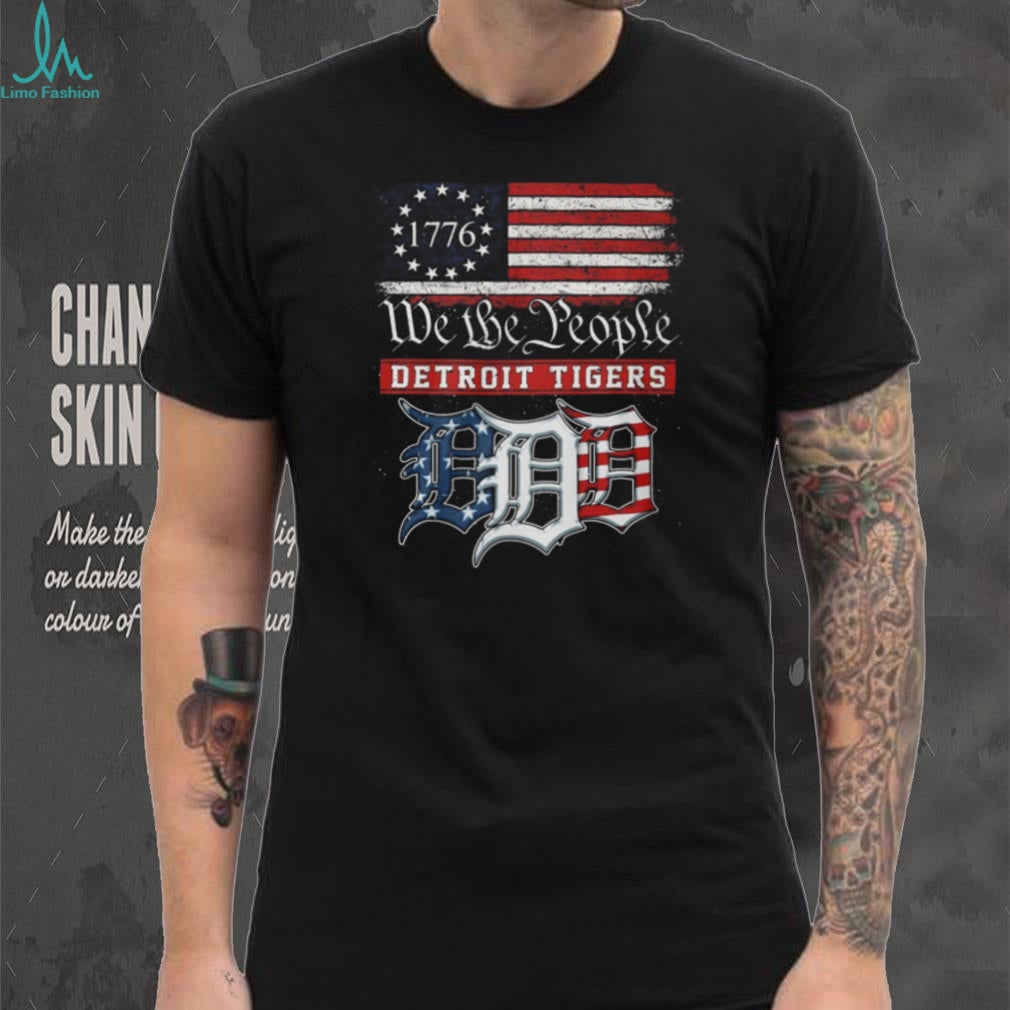 Detroit Tigers We The People 1776 Patriotic American Flag T Shirt