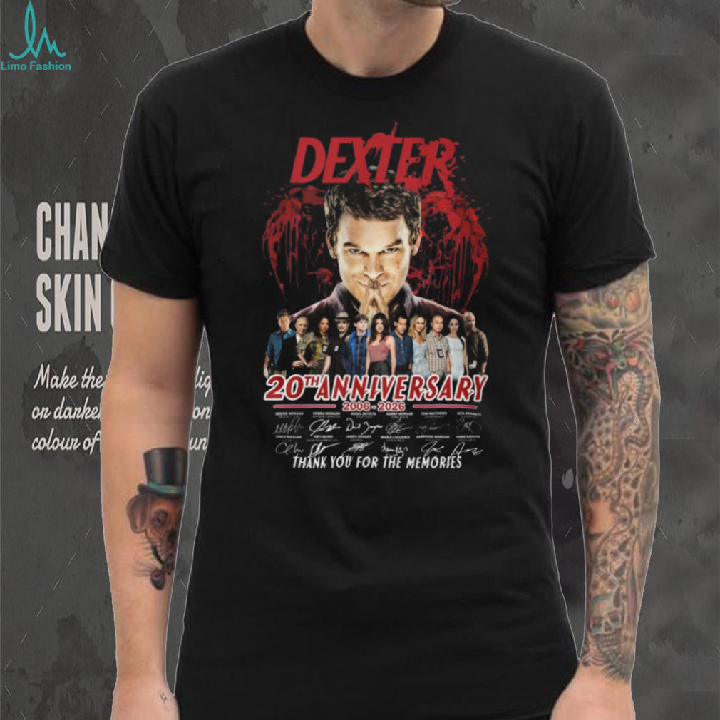 Dexter 20th Anniversary 2006 2026 Cast Signatures TV Show Fan Gift T Shirt