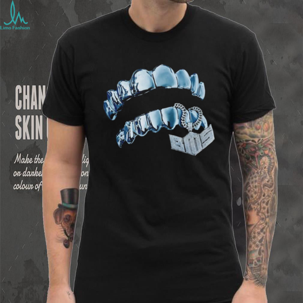 Diamond Grillz with BMS Pendant Hip Hop Graphic T Shirt