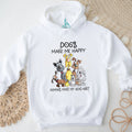Dogs Make Me Happy Humans Make My Head Hurt Funny Cartoon Dog Lover T Shirt