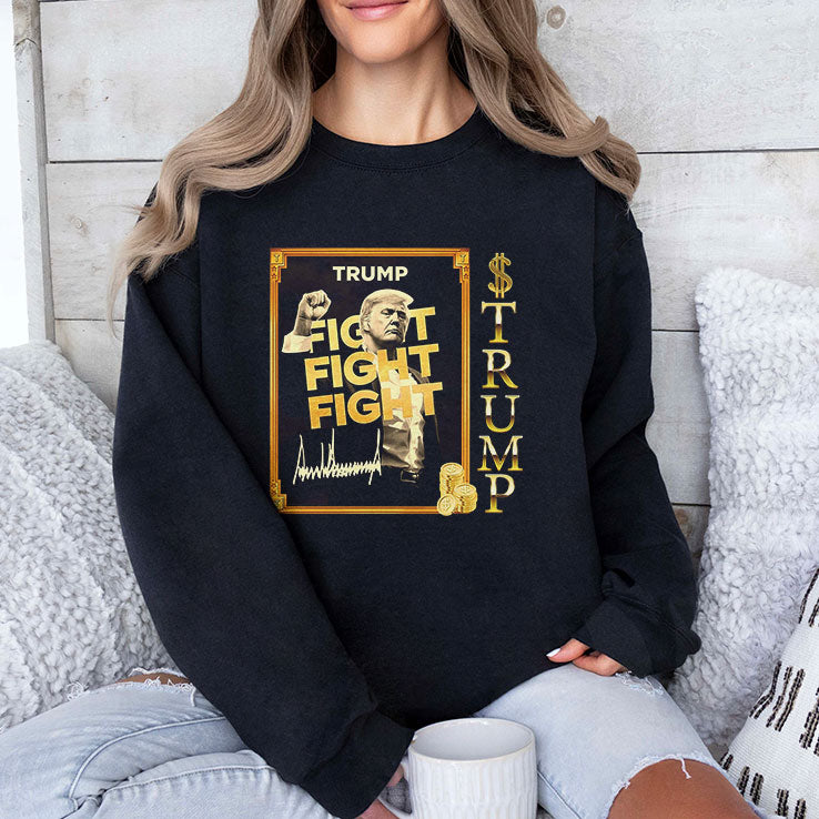 Donald Trump Fight Fight Fight Meme Coin T Shirt