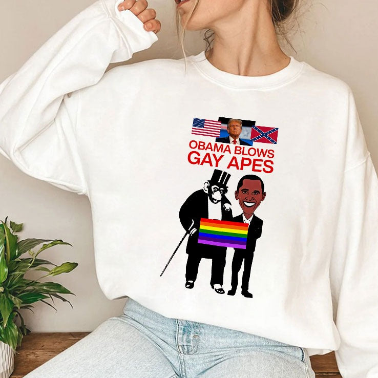Donald Trump Obama Blows Gay Apes T Shirt