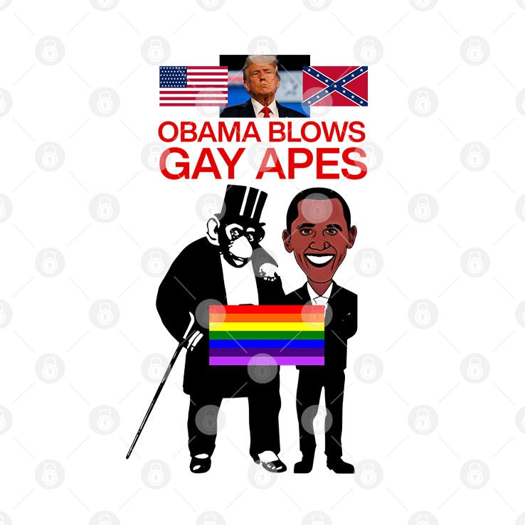 Donald Trump Obama Blows Gay Apes T Shirt