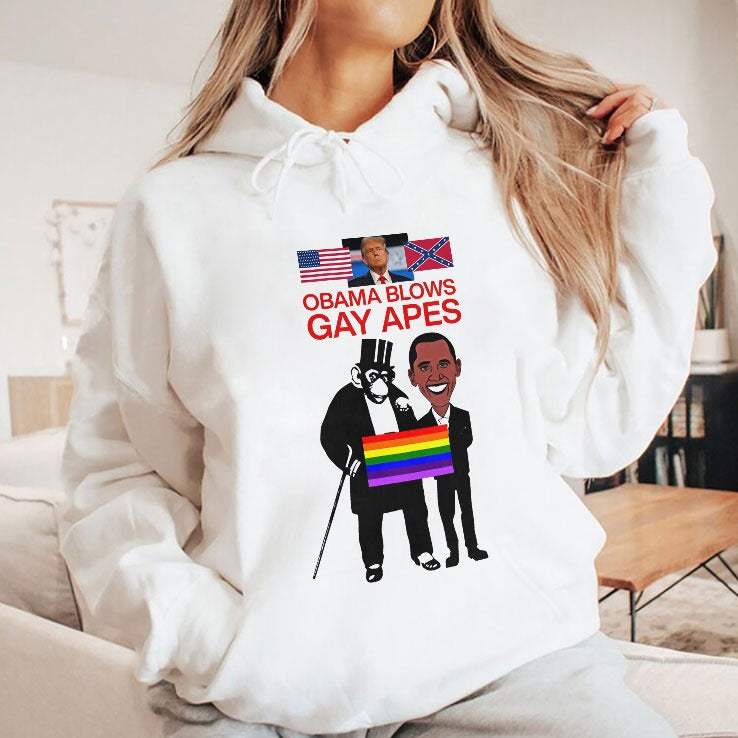 Donald Trump Obama Blows Gay Apes T Shirt