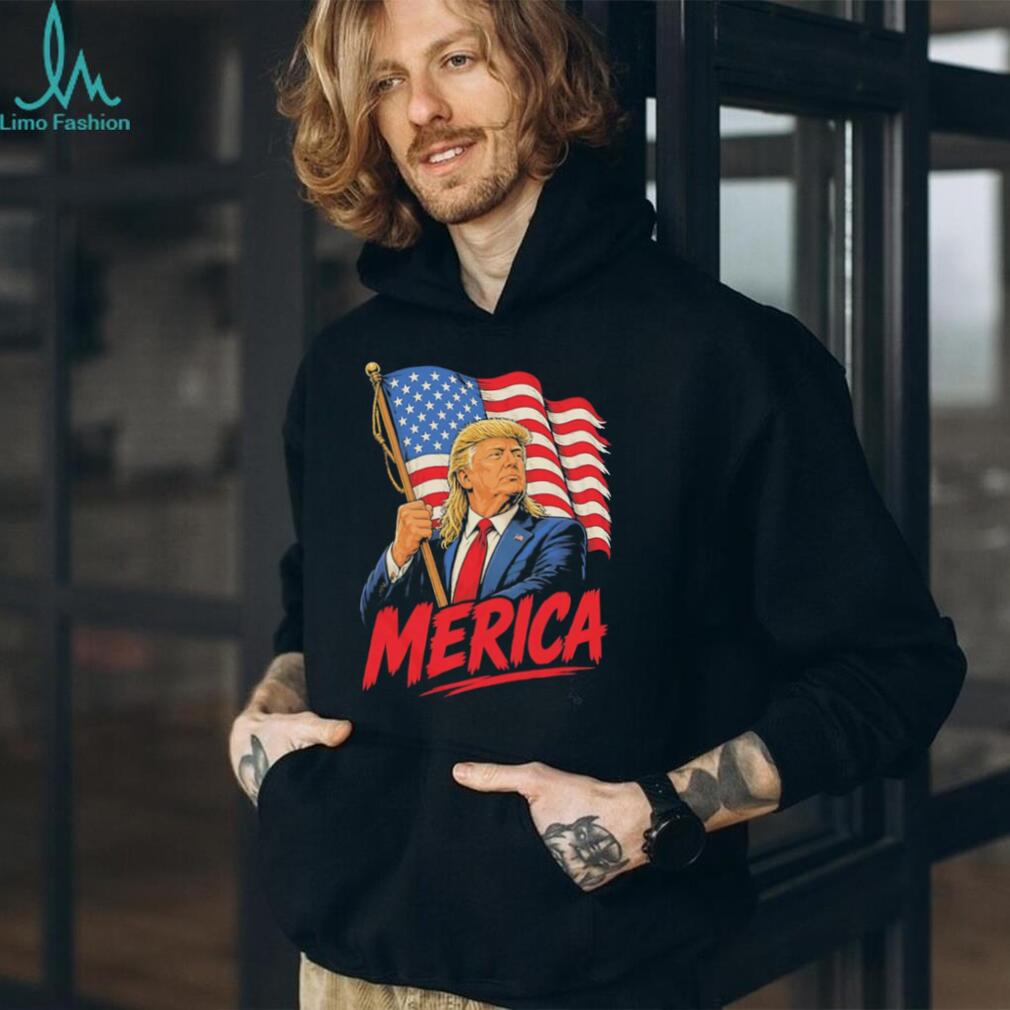 Donald Trump Patriotic Merica American Flag Mullet T Shirt