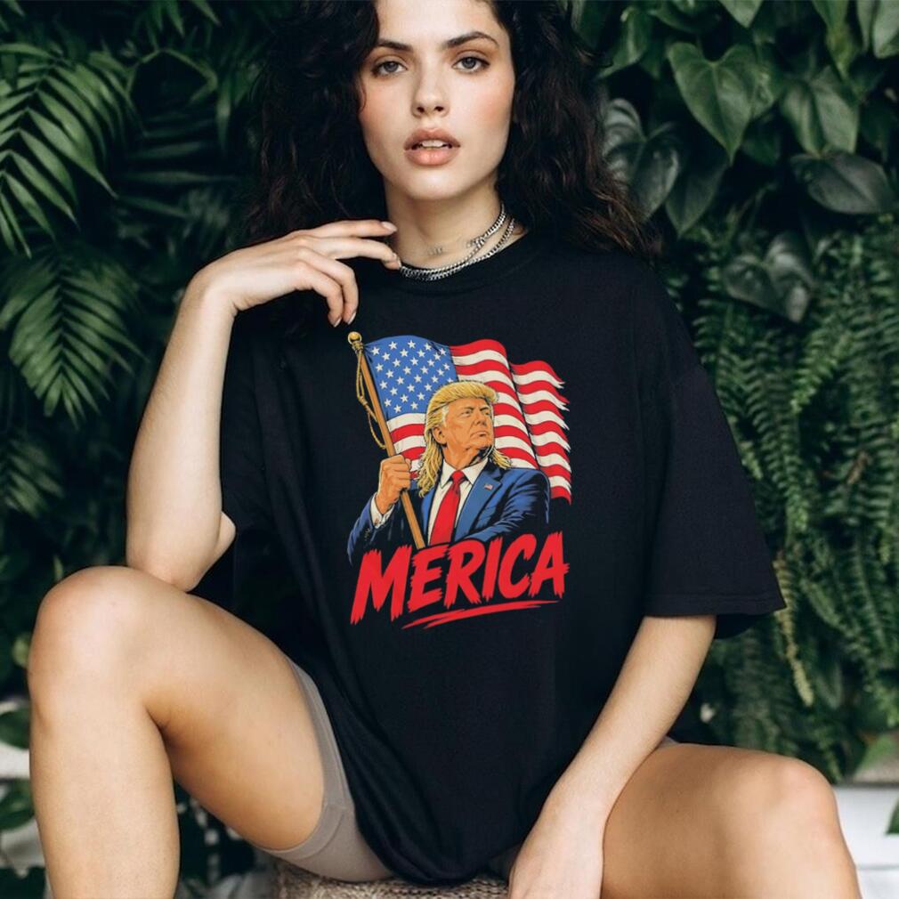 Donald Trump Patriotic Merica American Flag Mullet T Shirt