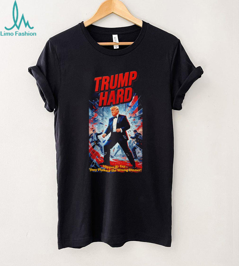 Donald Trump Trump Hard Movie Poster Parody Yippee Ki Yay Action Style Retro Men T Shirt